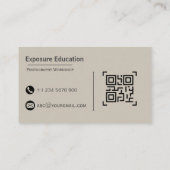 エレガントな写真ワークショップ ブラウンの名刺 名刺 (裏面)