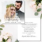 エレガントな写真付きウェディングレセプション 招待状