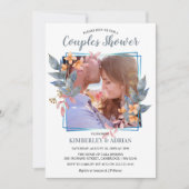 エレガントな写真付きカップルシャワー| 結婚式 招待状 (正面)