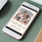 エレガントな写真付きクリーム色の結婚式招待状 案内状