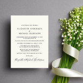 エレガントな写真付きクリーム色の結婚式招待状 案内状