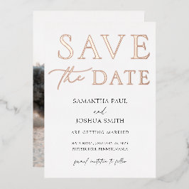 エレガントな写真付きセーブ・ザ・デート・ホイル招待状 箔招待状