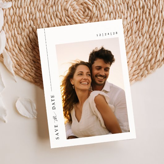 エレガントな写真付きデスティネーションウェディング・セーブ・ザ・デート 招待状