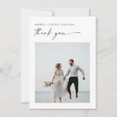 エレガントな写真付き結婚式御礼カード サンキューカード (正面)