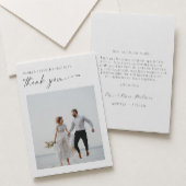 エレガントな写真付き結婚式御礼カード サンキューカード