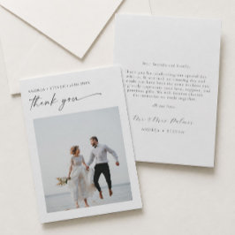 エレガントな写真付き結婚式御礼カード サンキューカード