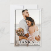 エレガントな写真付き結婚式御礼カード サンキューカード (正面)