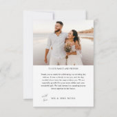 エレガントな写真付き結婚式御礼カード サンキューカード (裏面)