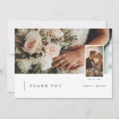 エレガントな写真付き結婚式御礼カード サンキューカード (正面)