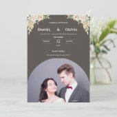 エレガントな写真付き結婚式招待状テンプレート 招待状 (スタンド正面)