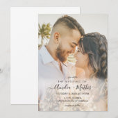 エレガントな写真付き結婚式招待状 招待状 (正面/裏面)