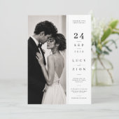 エレガントな写真結婚式招待状テンプレート 招待状 (スタンド正面)