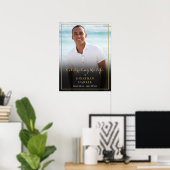 エレガントな写真葬儀追悼式看板 ポスター (ホームオフィス)