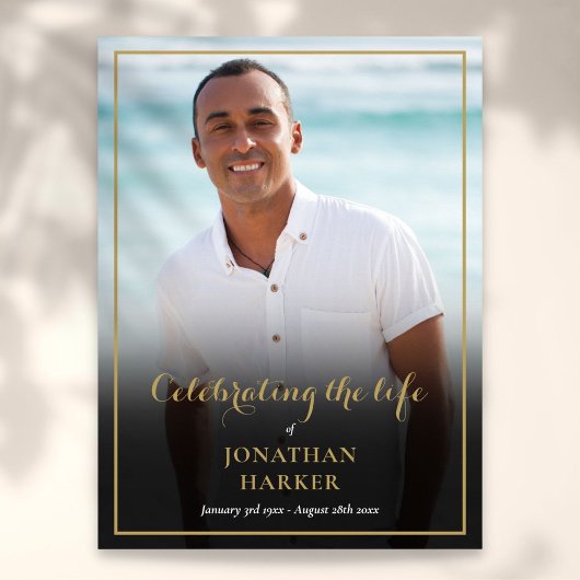 エレガントな写真葬儀追悼式看板 ポスター