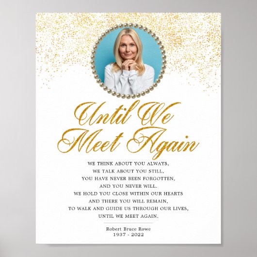 エレガントな写真追悼葬儀詩看板 ポスター (正面)