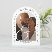 エレガントな写真 アーカイブ カリグラフィー 結婚発表 パーティー 招待状 (スタンド正面)