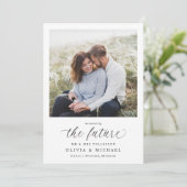 エレガントな写真 ウェディングエンゲージメントのお知らせ 招待状 (スタンド正面)