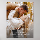 エレガントな写真 ウェディング ウェルカム ポスター (正面)