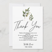 エレガントな写真 ウェディング サンクス インビテーション (裏面)