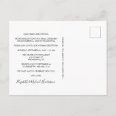 エレガントな写真 ウェディング レセプション 案内ポストカード (裏面)