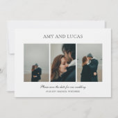 エレガントな写真 シンプルな結婚式 セーブザデート (正面)