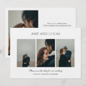 エレガントな写真 シンプルな結婚式 セーブザデート (正面/裏面)