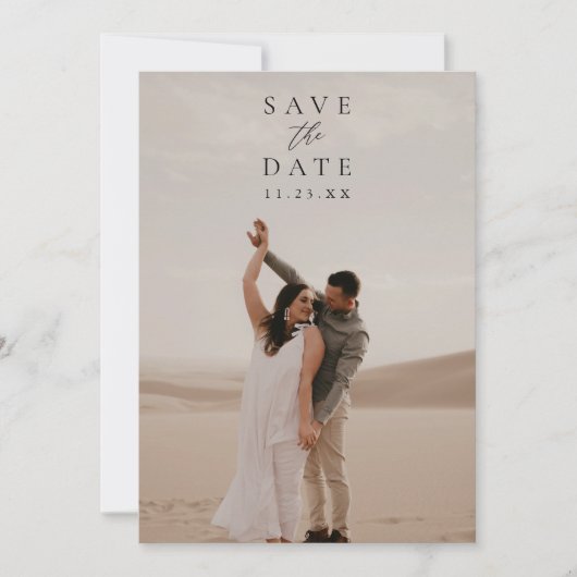 エレガントな写真 シンプルな結婚式 Save The Date セーブザデート (正面)
