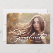 エレガントな写真 卒業パーティー招待状 招待状 (正面)