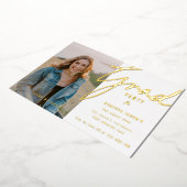 エレガントな写真 卒業パーティー ホイル招待状 箔招待状 (回転した状態)