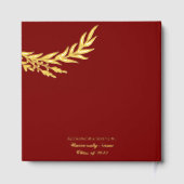 エレガントな写真 卒業パーティー ワインレッドとゴールド ゲストブック (裏面)