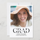 エレガントな写真 卒業パーティー 招待状 (正面)