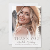 エレガントな写真　卒業式 サンキューカード (正面)