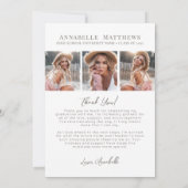 エレガントな写真　卒業式 サンキューカード (裏面)