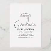 エレガントな写真 卒業 フォイル招待状 箔招待状 (裏面)