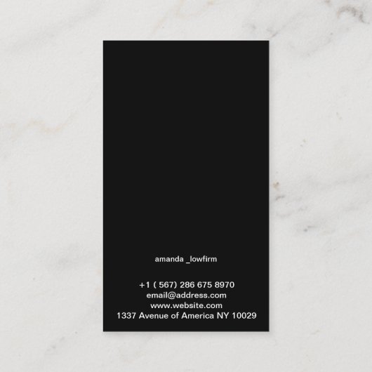 エレガントな写真 名刺 (裏面)