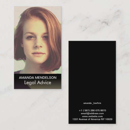 エレガントな写真 名刺 (正面/裏面)