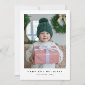エレガントな写真 幸せなホリデー クリスマスカード (正面)