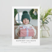 エレガントな写真 幸せなホリデー クリスマスカード (スタンド正面)