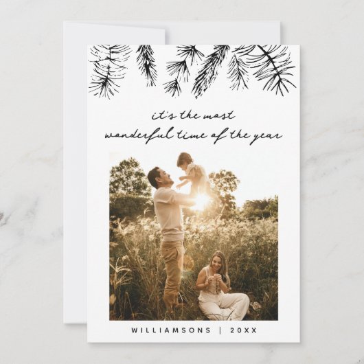 エレガントな写真 松の木 ファミリー クリスマス (正面)