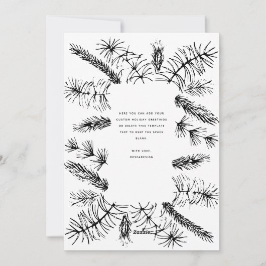 エレガントな写真 松の木 ファミリー クリスマス (裏面)