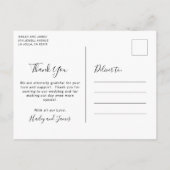 エレガントな写真 現代の結婚式 お礼 ポストカード (裏面)