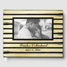 エレガントな写真 黒金 ペイント ストライプ 結婚式