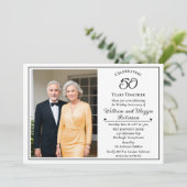 エレガントな写真 50周年 結婚記念パーティー 招待状 (スタンド正面)