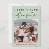 エレガントな写真QRコード セージ ウェディング レセプション 招待状 (正面)