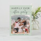 エレガントな写真QRコード セージ ウェディング レセプション 招待状 (スタンド正面)