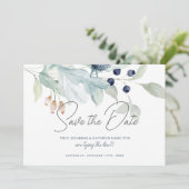 エレガントな冬のウェディングテーマのSave the Date 招待状 (スタンド正面)