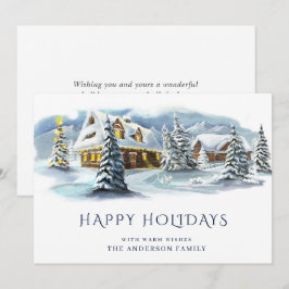 エレガントな冬のカントリー風景のクリスマスグリーティング シーズンカード