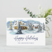 エレガントな冬のカントリー風景のクリスマスグリーティング シーズンカード (スタンド正面)