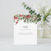 エレガントな冬のクリスマスホリデーウェディング 出欠カード (スタンド正面)