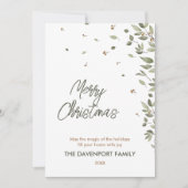エレガントな冬のグリーン シーズンカード (正面)